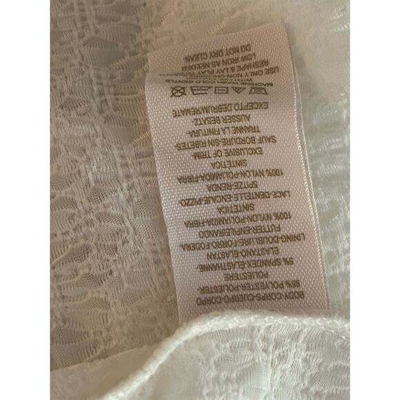 Free People Cream Lace High Neck Ribbon Blouse Sz Large - Picture 8 of 8